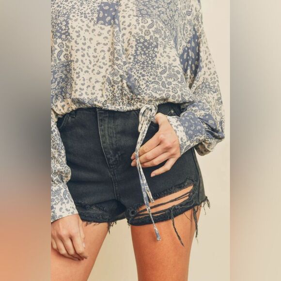 Dressforum Los Angeles Boho Patchwork Print Rayon Blouse L - Picture 3 of 11